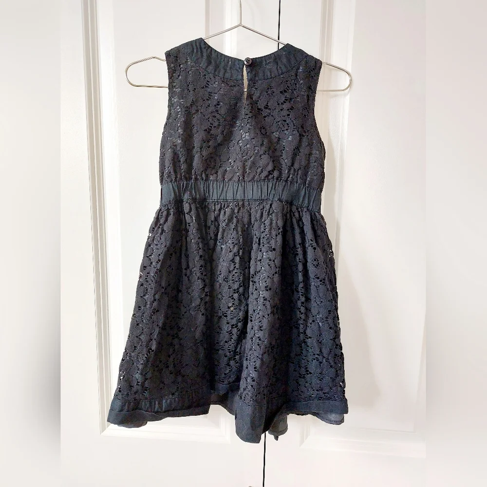 Black‎ Lace Dress Pink Bow Size 3t